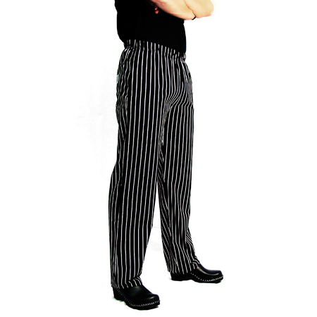 CHEF REVIVAL EZ-Fit  Chef's pants Black/White Pinstripe - 3X P040WS-3X